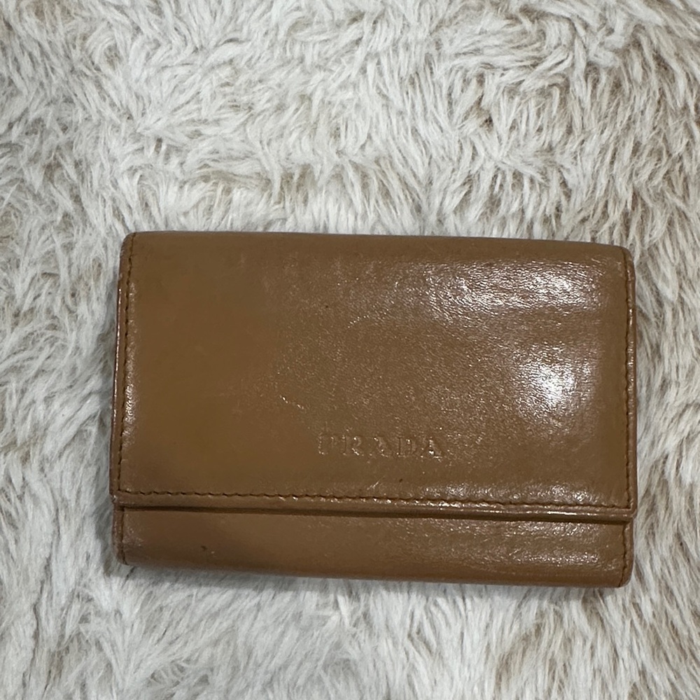 Prada Tan Leather Card Holder
